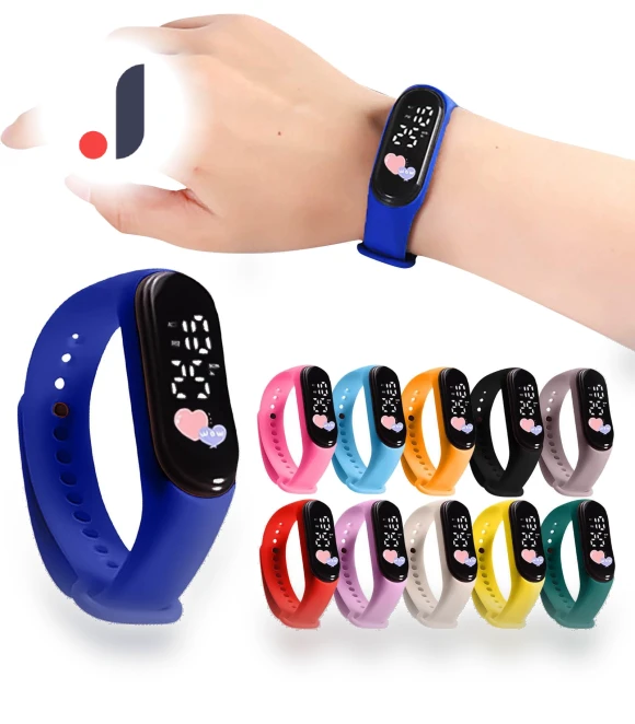 Kids Smart LED Digital Watch with Cartoon Characters — Men's Timepieces, gold flash star
