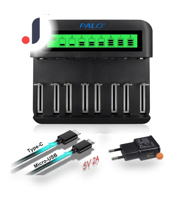 LCD Display USB Smart Battery Charger for AA AAA SC Size Batteries — Chargers, PALO