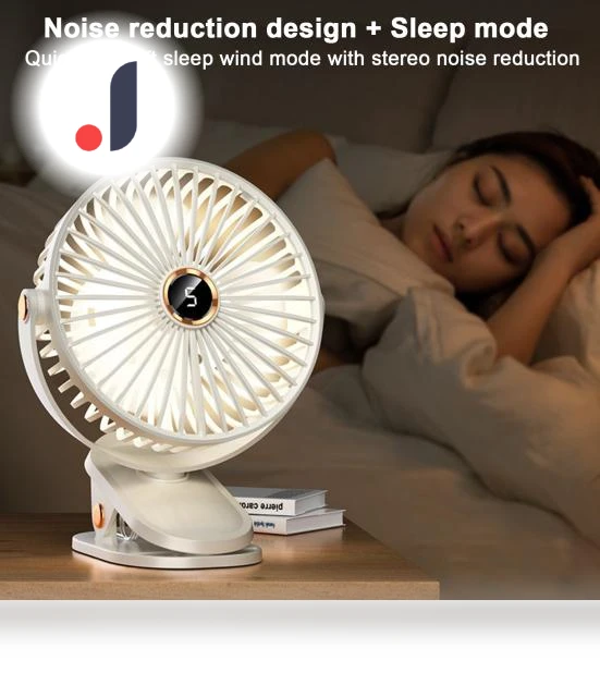 Mini Clip-on Fan with Digital Display — Portable Cooling Solutions, HOMEKA