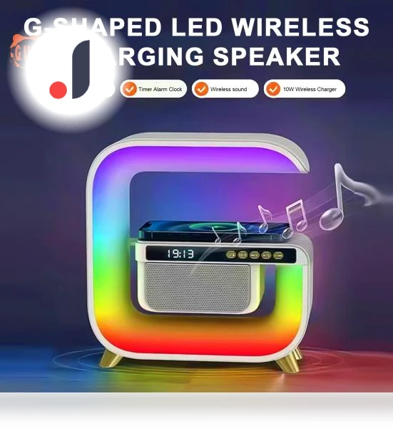 Multifunctional G-Shaped Bluetooth Speaker with Wireless Charging — Portable Audio, Smart IT