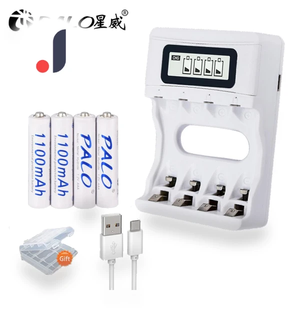 Ni-MH Rechargeable Batteries with USB Smart Fast Charger — Batteries, PALO