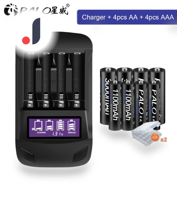 Rechargeable Battery and Smart LCD Charger Set — Batteries, PALO
