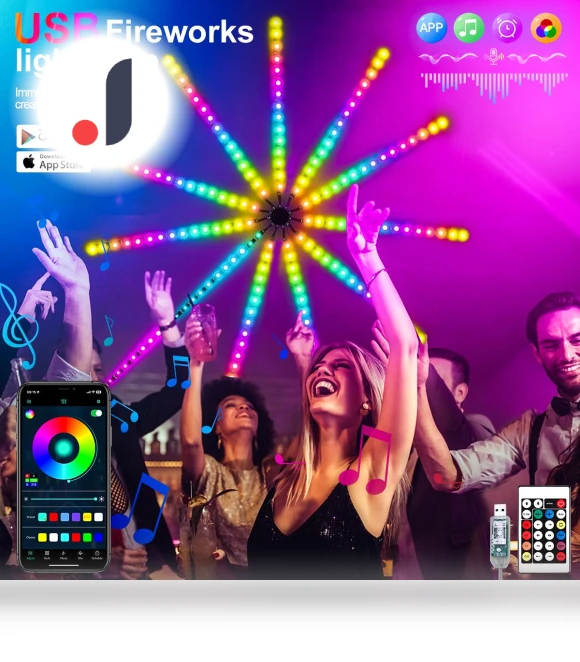 Remote Controlled Fireworks LED RGB Strip Smart Dance Lights — LED Strips, A-Convey lighting