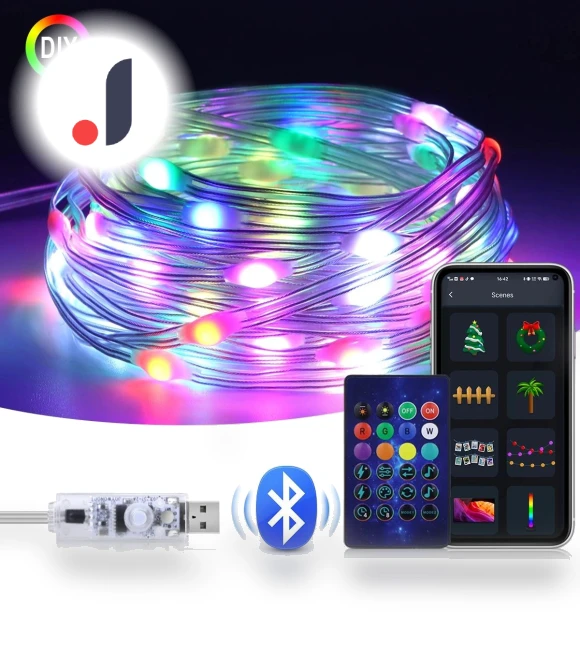 Smart Bluetooth RGBIC USB LED String Lights — String Lights, Yongkomo
