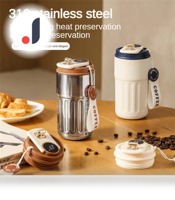 Smart Temperature Display Stainless Steel Thermo Mug — Beverage Warmers, Cosy Homes