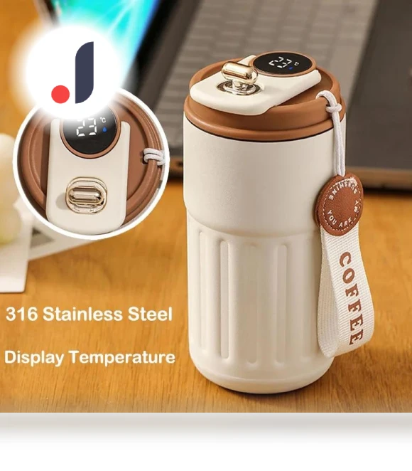 Smart Temperature Display Vacuum Cup — Beverage Warmers, Home Whispers
