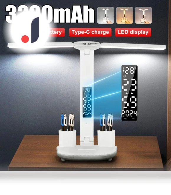 USB LED Desk Lamp with Adjustable Brightness — Study & Desk Lighting, Pawell