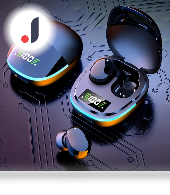 Wireless Earbuds with LED Display — In-Ear Headphones, YC Direct