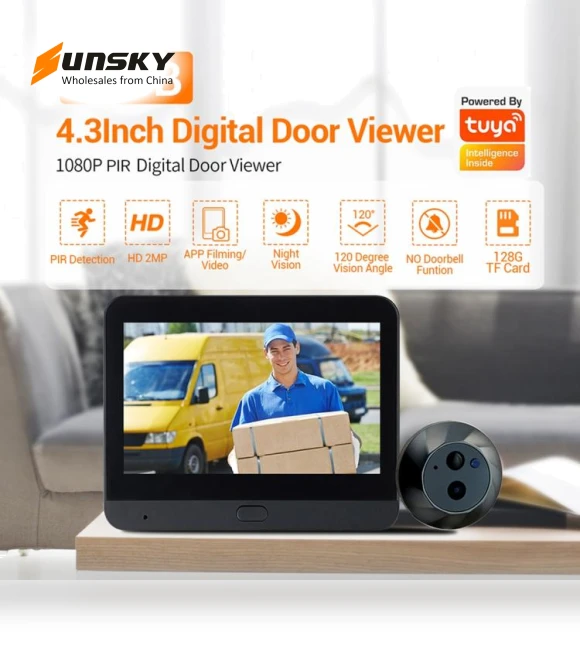 Digital Door Viewer WiFi Video Doorbell — Smart Home Security, ESCAM