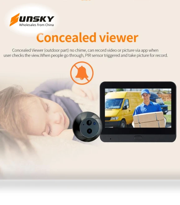 Digital Door Viewer WiFi Video Doorbell — Smart Home Security, ESCAM