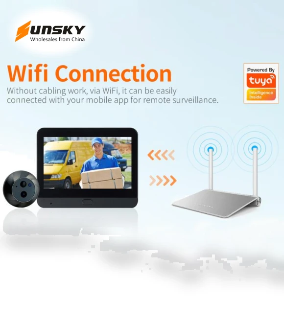 Digital Door Viewer WiFi Video Doorbell — Smart Home Security, ESCAM