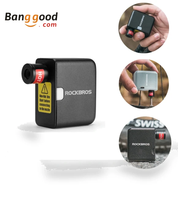 Mini Portable Bike Electric Air Pump — Inflation Devices, ROCKBROS