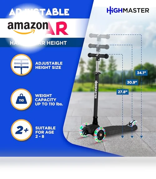 3 Wheel Kick Scooter — Helmets, HighMaster