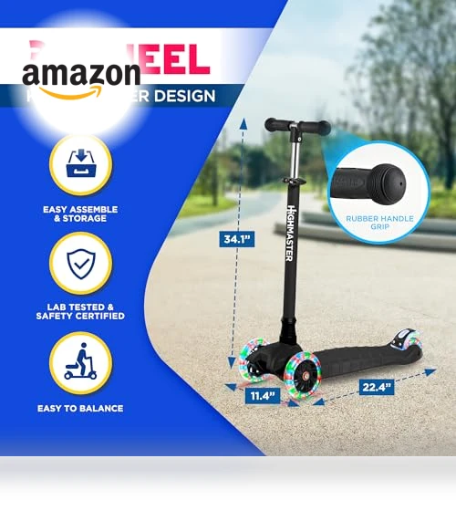 3 Wheel Kick Scooter — Helmets, HighMaster