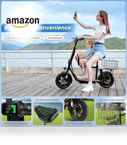 Electric Scooter with Seat — Electric Self-Balancing Scooters, Caroma