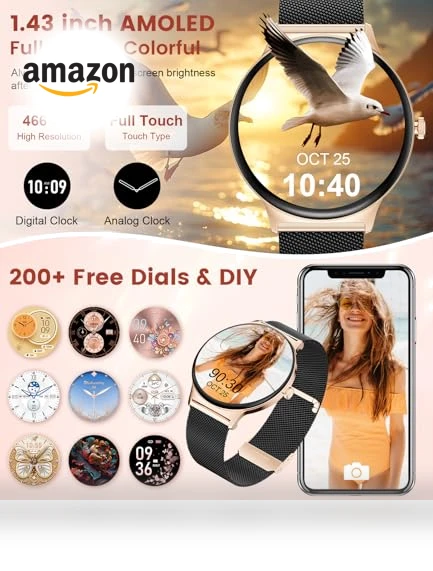 Elegant Rose Gold Smartwatch — Smartwatches, LIGE