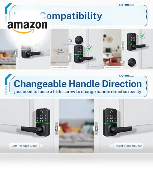 Keypad Smart Door Lock with Handle — Smart Home Security, KUCACCI
