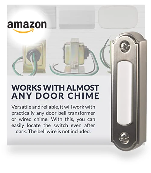 LED Lighted Metal Door Chime Push Button — Push Buttons, Newhouse Hardware