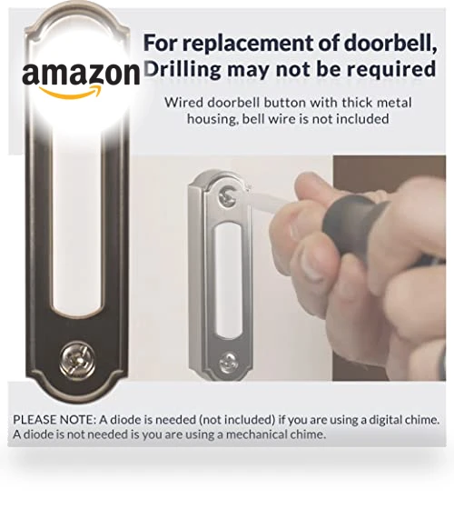 LED Lighted Metal Door Chime Push Button — Push Buttons, Newhouse Hardware