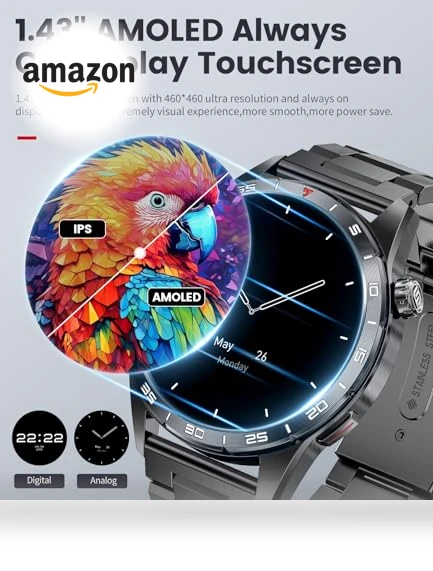 Military Smart Watch with AMOLED Display — Smartwatches, LIGE