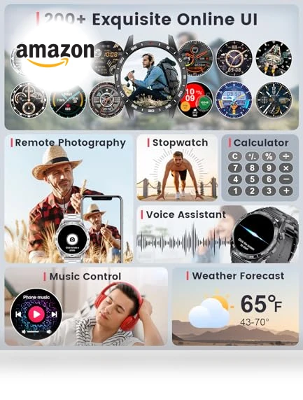 Military Smart Watch with AMOLED Display — Smartwatches, LIGE