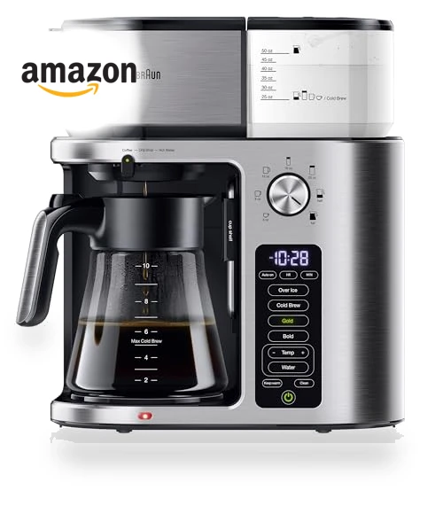 MultiServe Plus 10-Cup Pod Free Drip Coffee Maker — Coffee & Espresso Combos, Braun
