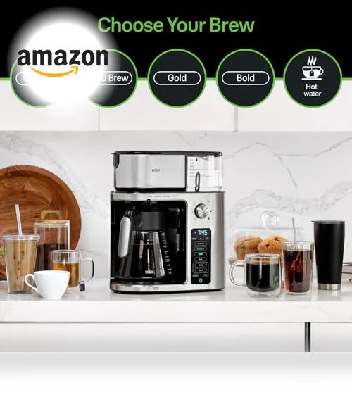 MultiServe Plus 10-Cup Pod Free Drip Coffee Maker — Coffee & Espresso Combos, Braun