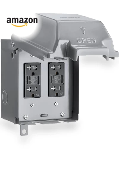 Outdoor Electrical Box Waterproof with Dual 20 AMP WRTR GFCI Receptacles — , SURAIELEC