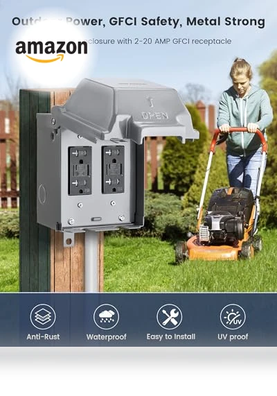 Outdoor Electrical Box Waterproof with Dual 20 AMP WRTR GFCI Receptacles — , SURAIELEC