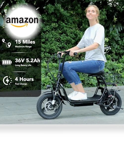 Peak 1200W Foldable Electric Scooter with Seat — Push Scooters, Caroma