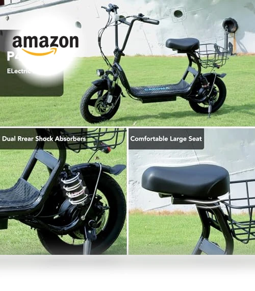 Peak 1200W Foldable Electric Scooter with Seat — Push Scooters, Caroma