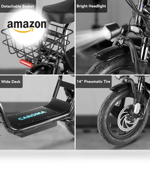 Peak 1200W Foldable Electric Scooter with Seat — Push Scooters, Caroma
