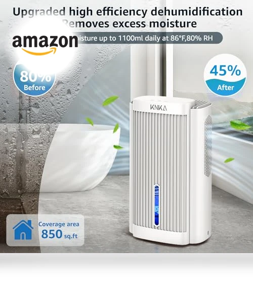 Quiet Dehumidifier with LED Light — Air Moisture Control, KNKA