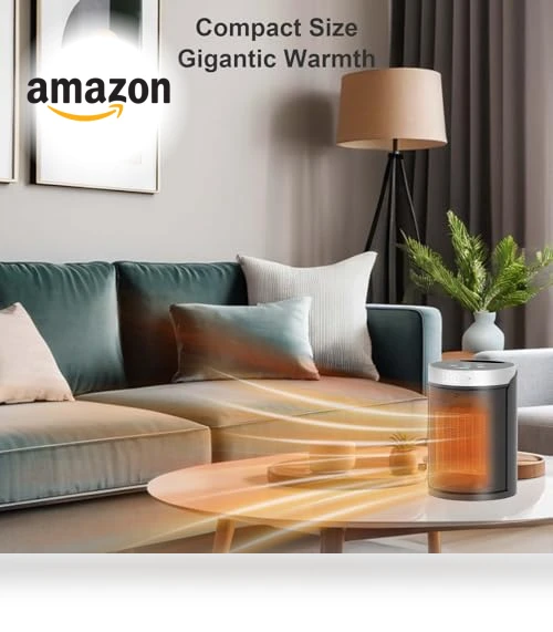 Small Portable Electric Heater with Thermostat and Remote — Portable Heating Solutions, AUBKN