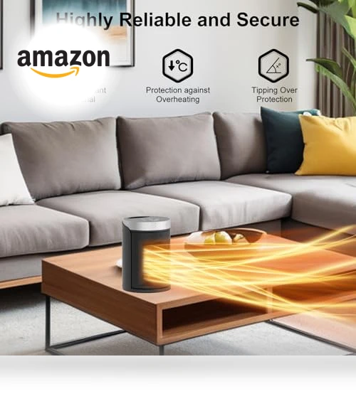 Small Portable Electric Heater with Thermostat and Remote — Portable Heating Solutions, AUBKN
