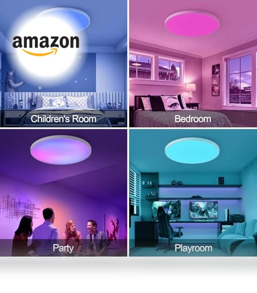 Smart Ceiling Light with Remote Control — Overhead Lighting, HENTAG