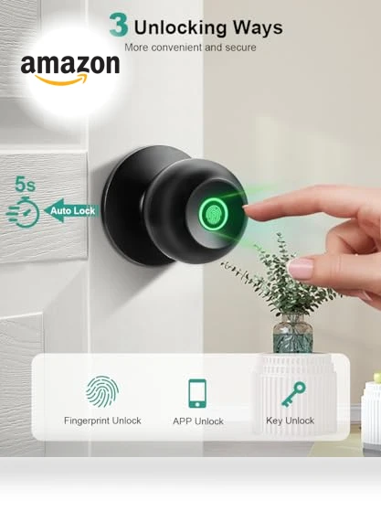 Smart Fingerprint Door Knob — Deadbolts, KLLOQUE