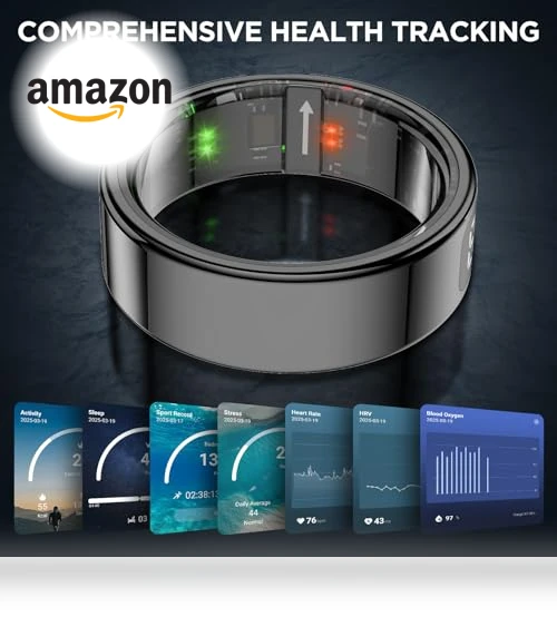Smart Fitness Ring with Display — Wearable Accessories, Emerhome