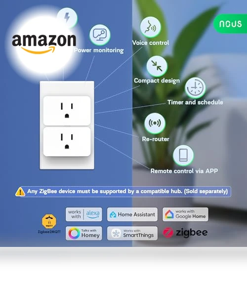 Smart Plug with Energy Monitoring — Smart Home Hubs & Controllers, NOUS