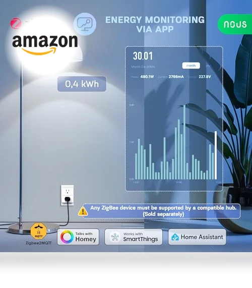 Smart Plug with Energy Monitoring — Smart Home Hubs & Controllers, NOUS