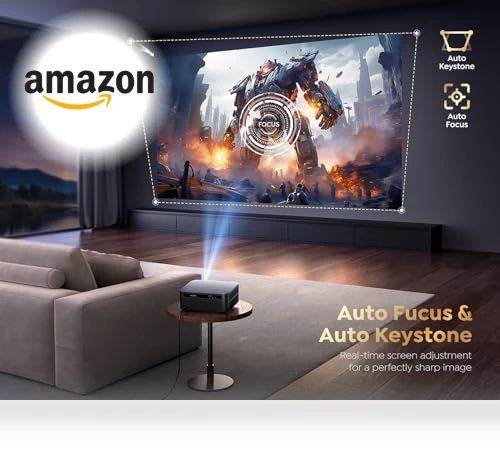 Smart Projector with WiFi 6 and Bluetooth — Home Theater Projectors, PUTRIMS