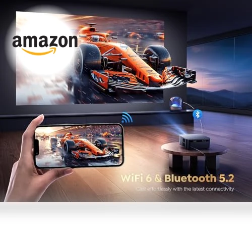 Smart Projector with WiFi 6 and Bluetooth — Home Theater Projectors, PUTRIMS
