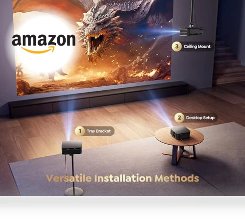 Smart Projector with WiFi 6 and Bluetooth — Home Theater Projectors, PUTRIMS