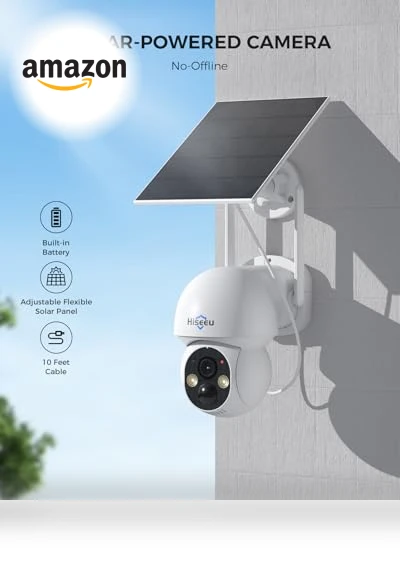 Solar-Powered Outdoor Security Camera System — Security Cameras, Hiseeu