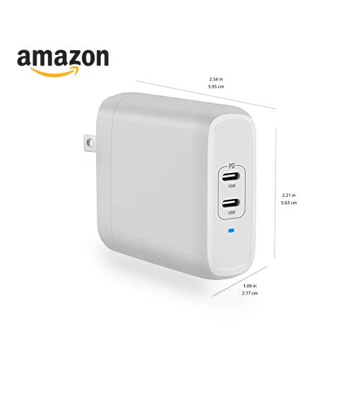 Two-Port USB-C Wall Charger — Chargers, Amazon