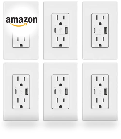 USB Outlets with Type A & Type C Ports — Standard Outlets, ELEGRP