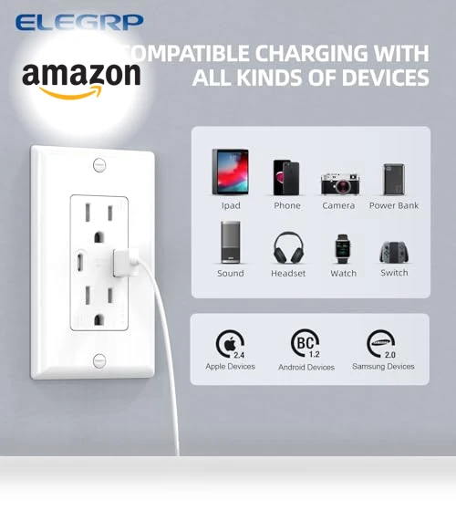 USB Wall Outlets — Chargers, ELEGRP