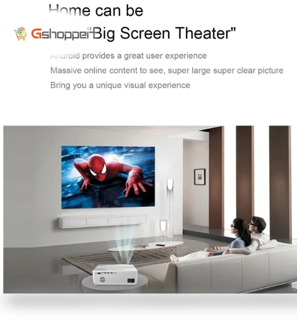 1920x1080P 400ANSI LCD LED Smart Projector — Home Theater Projectors