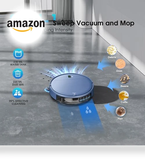 2-in-1 Robotic Vacuum and Mop — Smart Cleaning Robots, SHELIKI