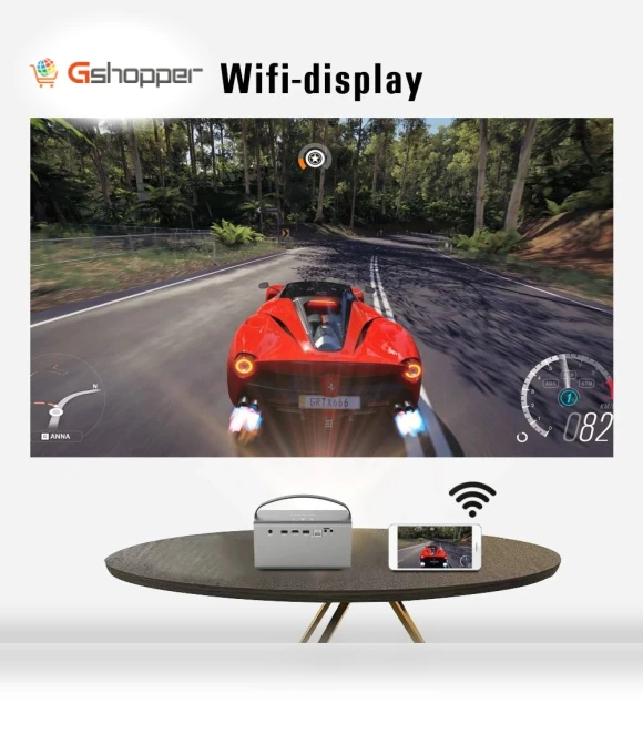 3D 4K Cinema Smart Android WIFI Portable Outdoor Video LED DLP Laser Full HD 1080P Mini Projector with Battery — Home Theater Projectors, BYINTEK